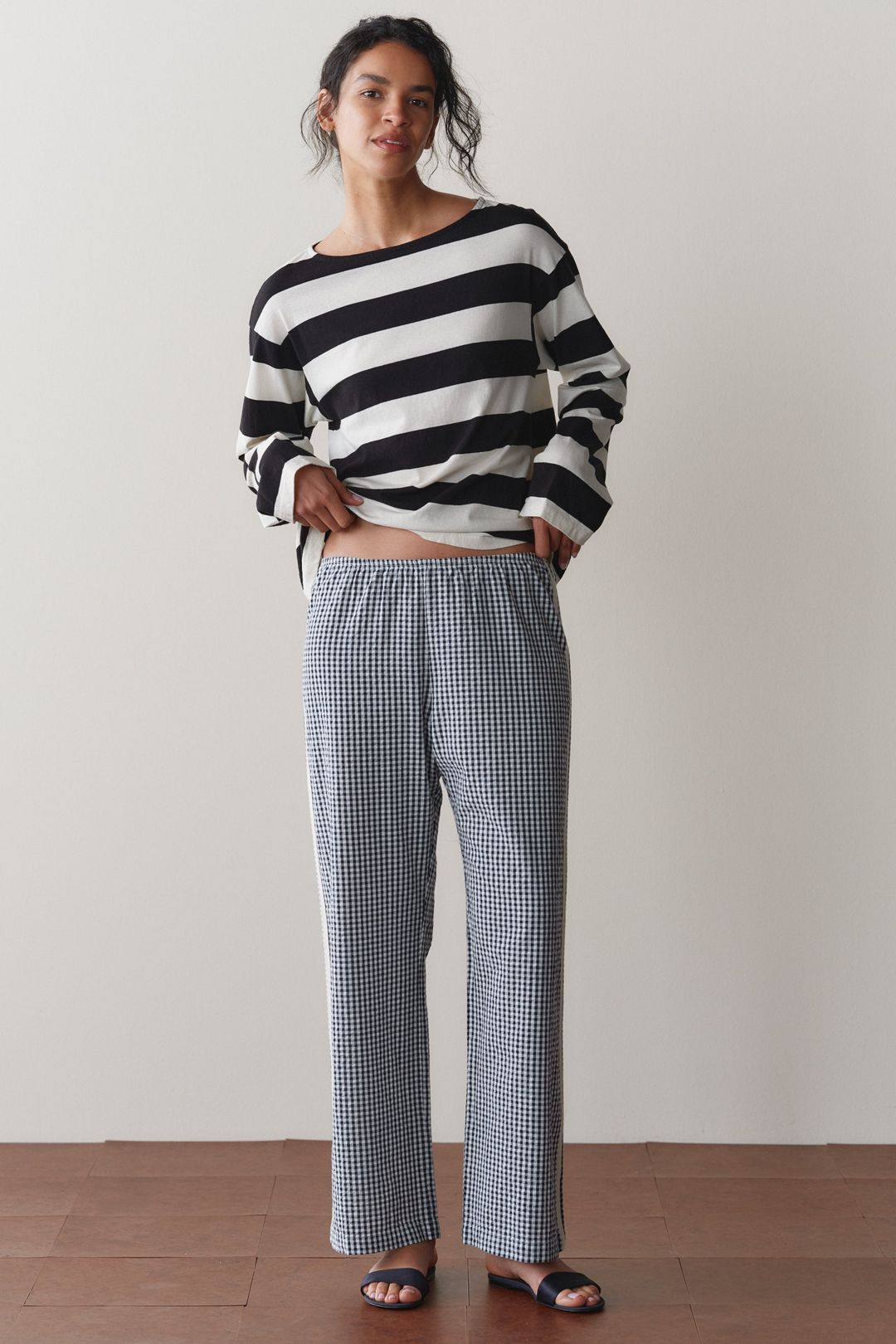 The Cotton Gingham Stripe Crop Pant #4