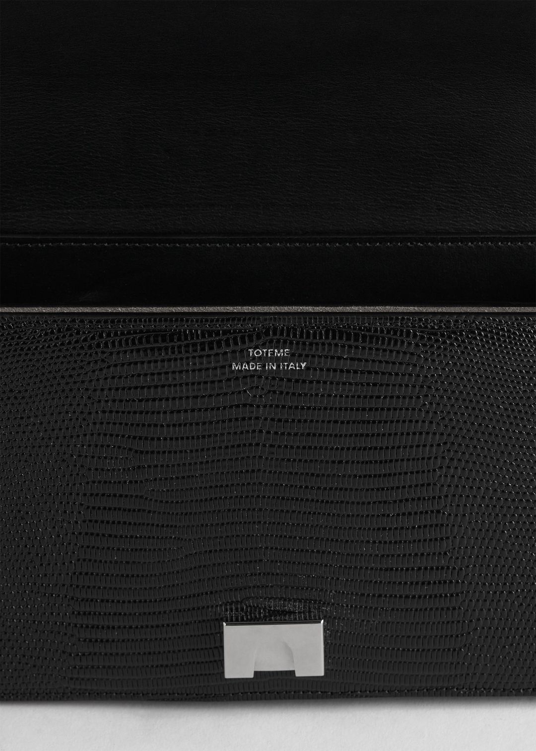 Mini T-flap lizard-embossed bag black #7