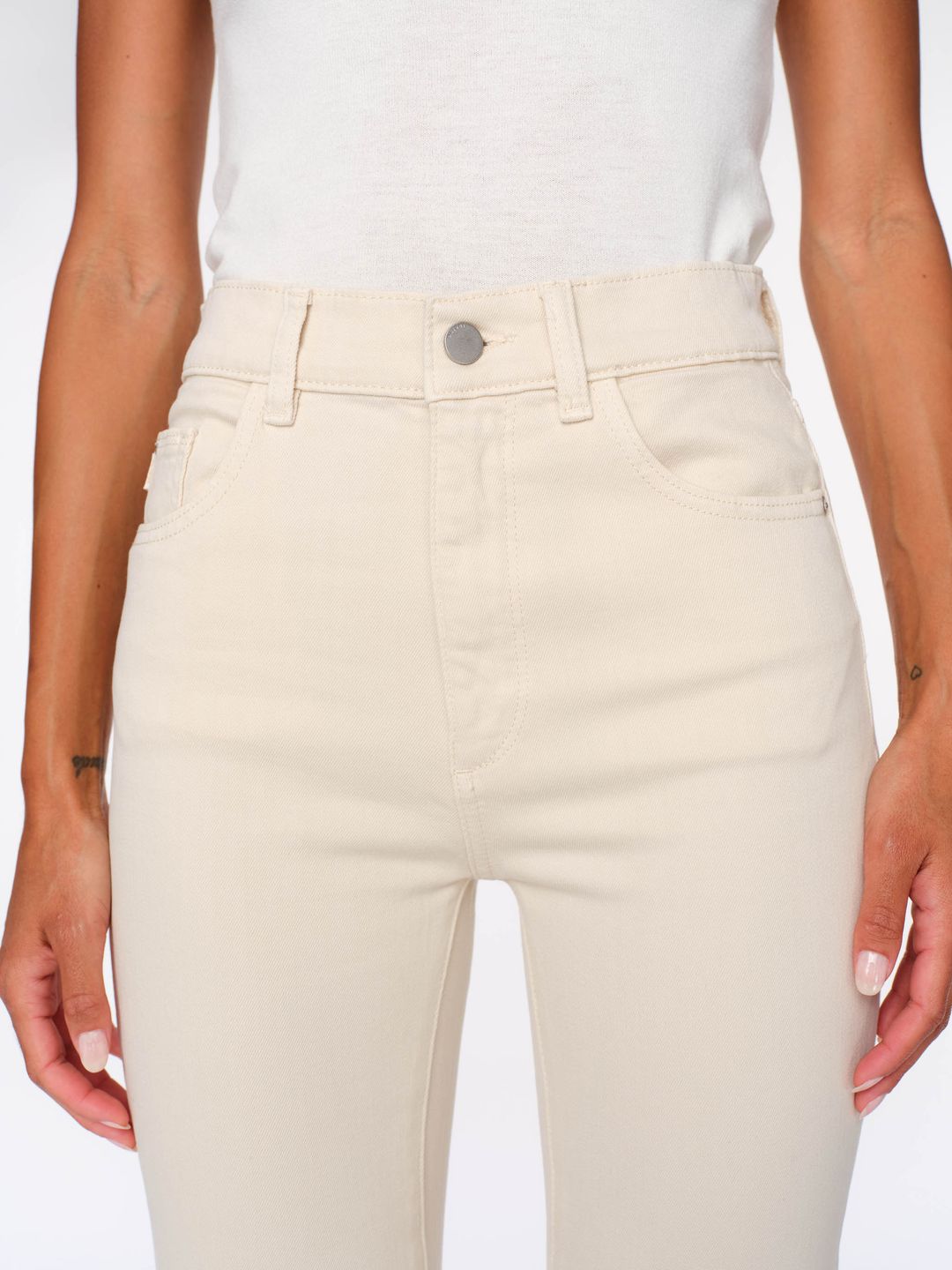 Patti Straight High Rise Vintage Ankle Jeans | Ecru #3