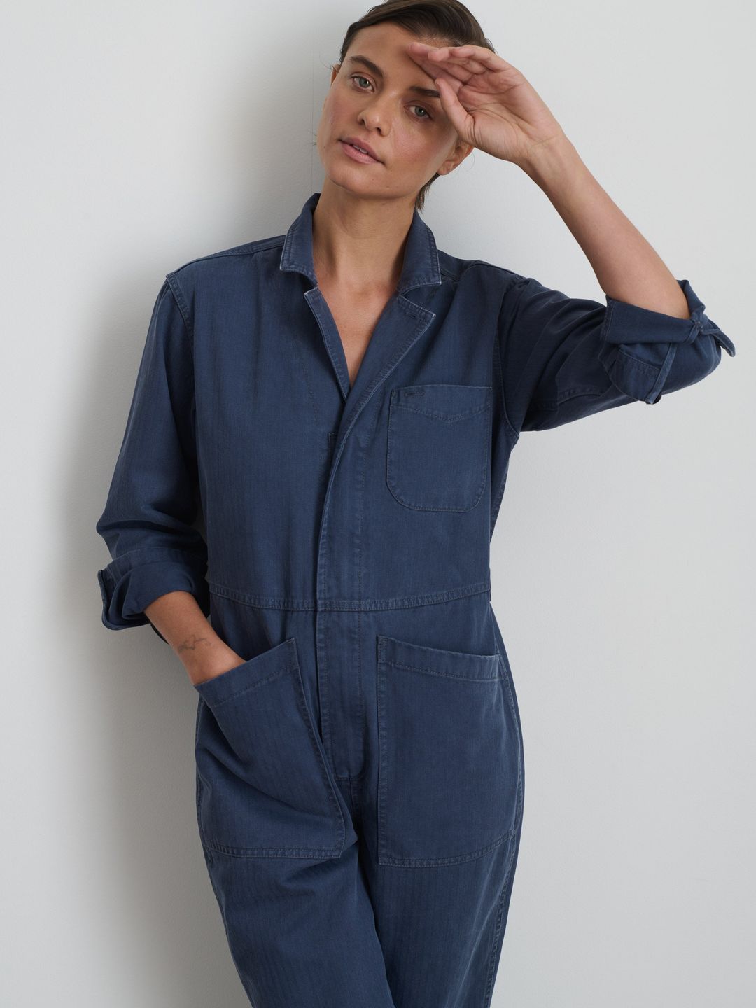 Standard Zip Jumpsuit in Herringbone #3