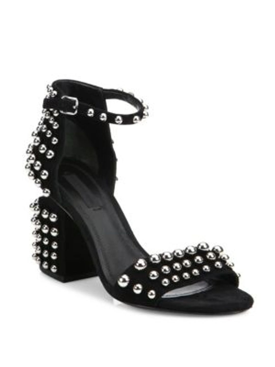 Abby Studded Tilt-heel City Sandal, Clay In Black #11