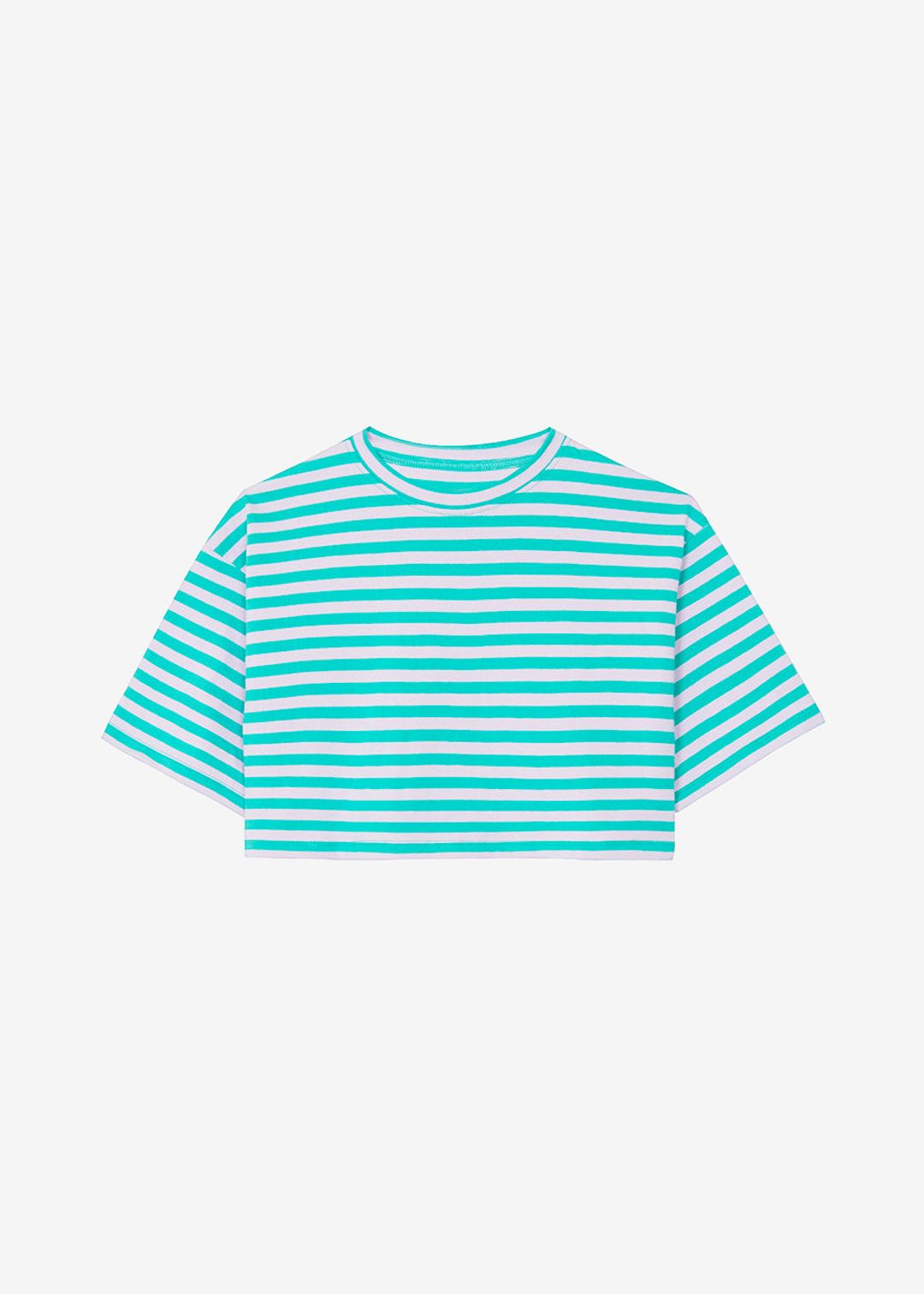 Karina Cropped T-Shirt - Sea Green/Lilac #7