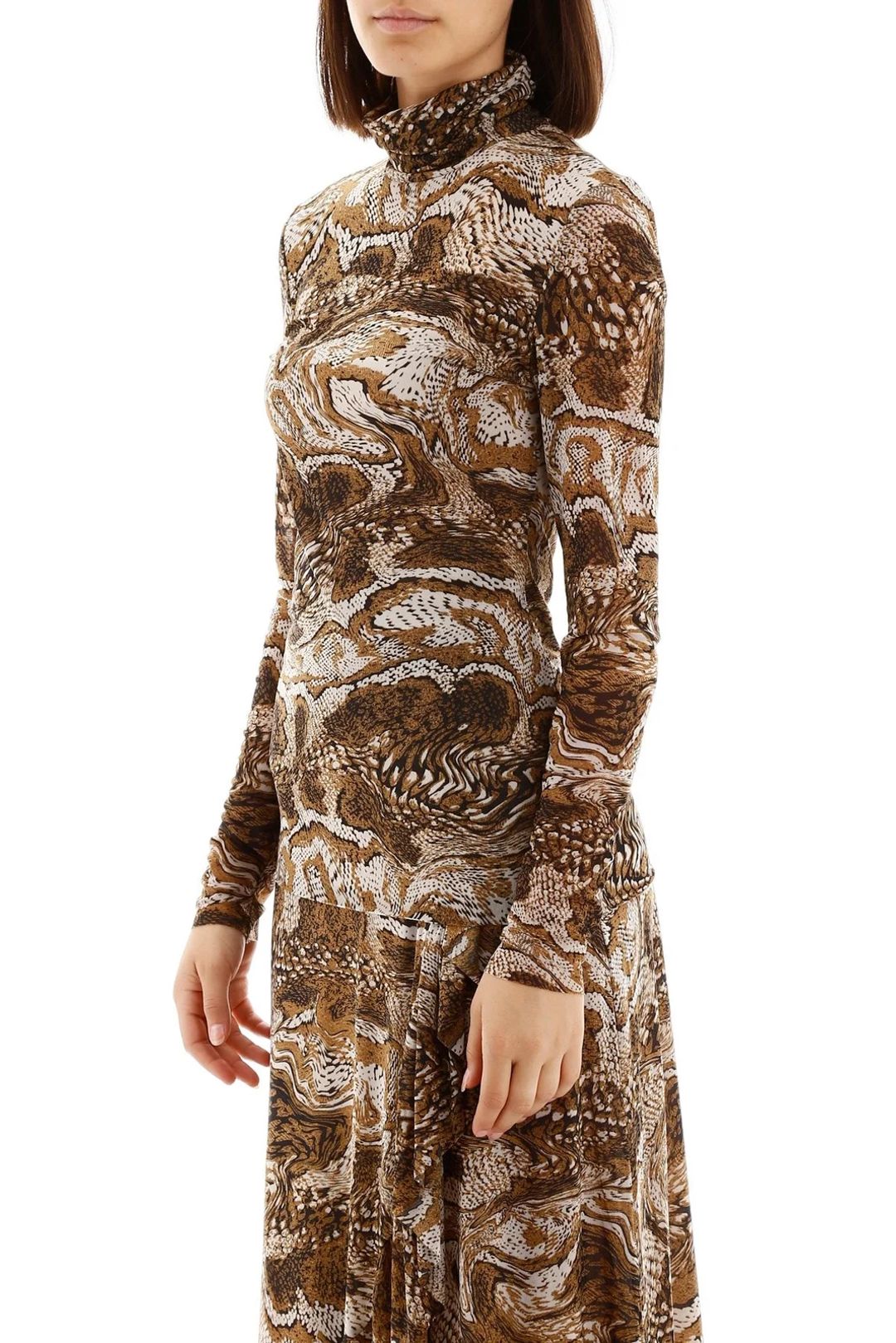 Printed Mesh Roll-Neck Top #4