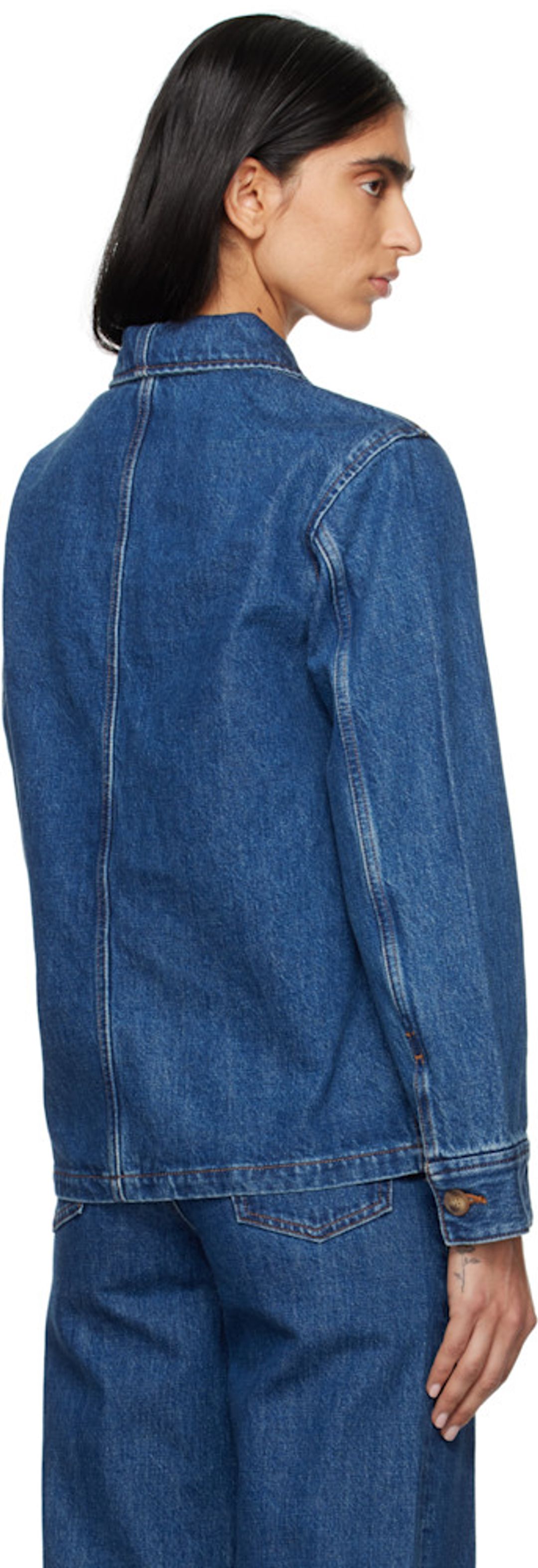 Blue Silvana Logo Denim Jacket #3