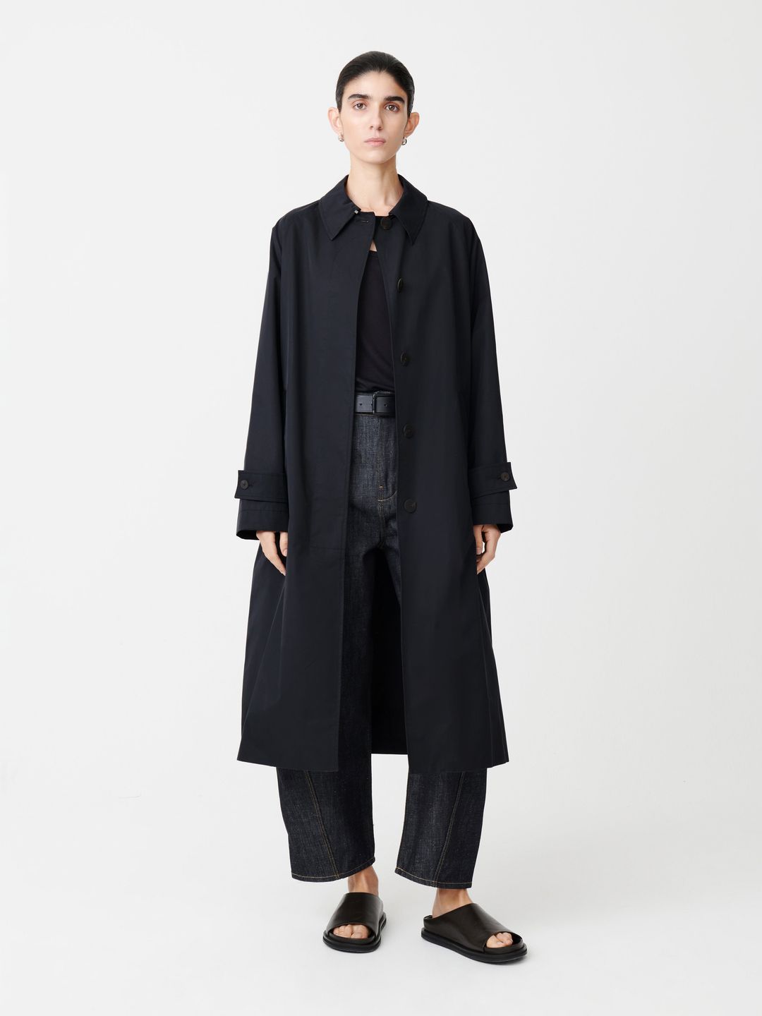 Holin Technical Cotton Trench in Dark Navy #2