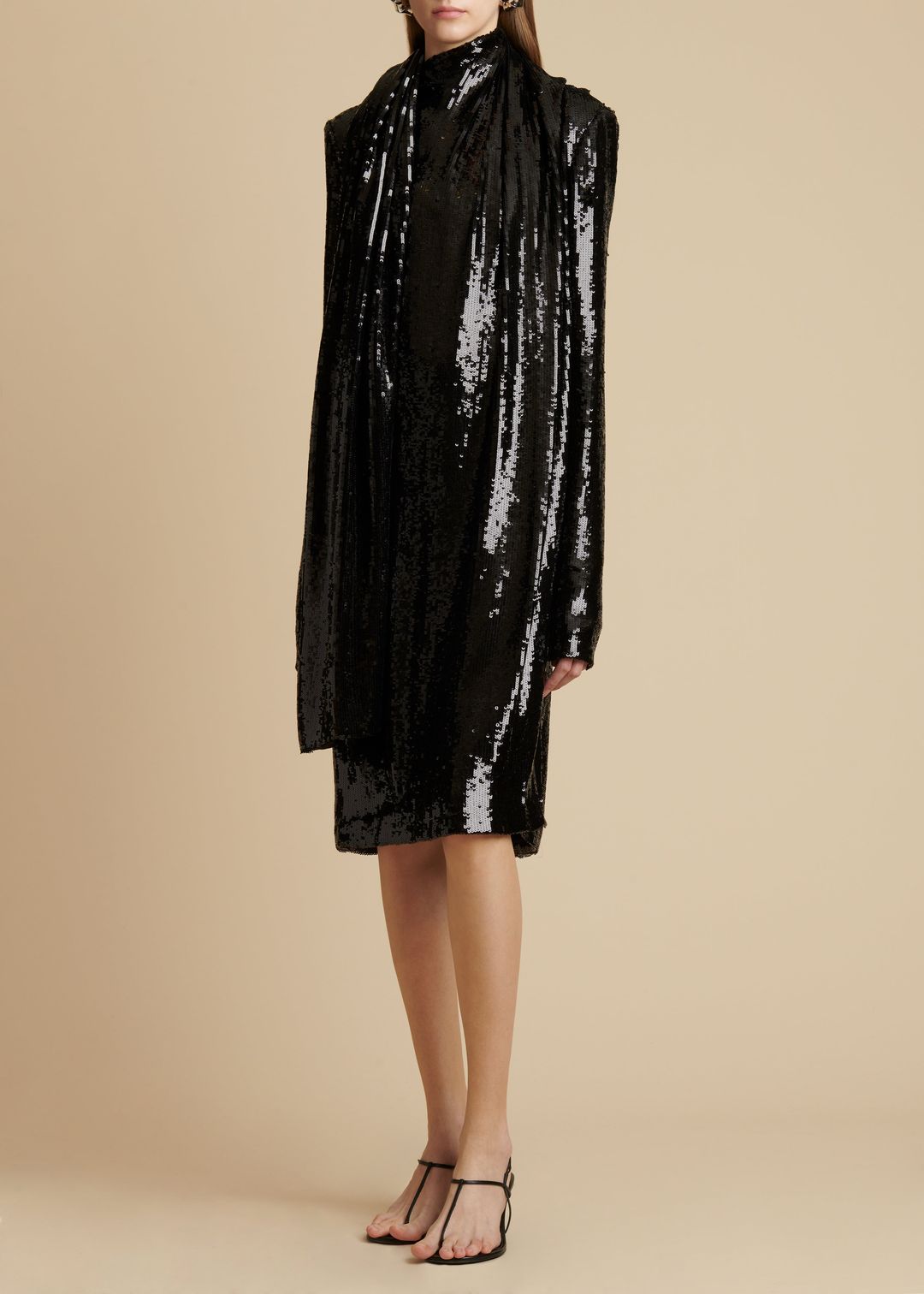 The Shaz Dress in Black Sequin