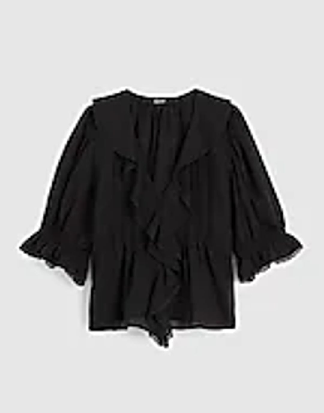 Pintucked Ruffled Puff Sleeve Top