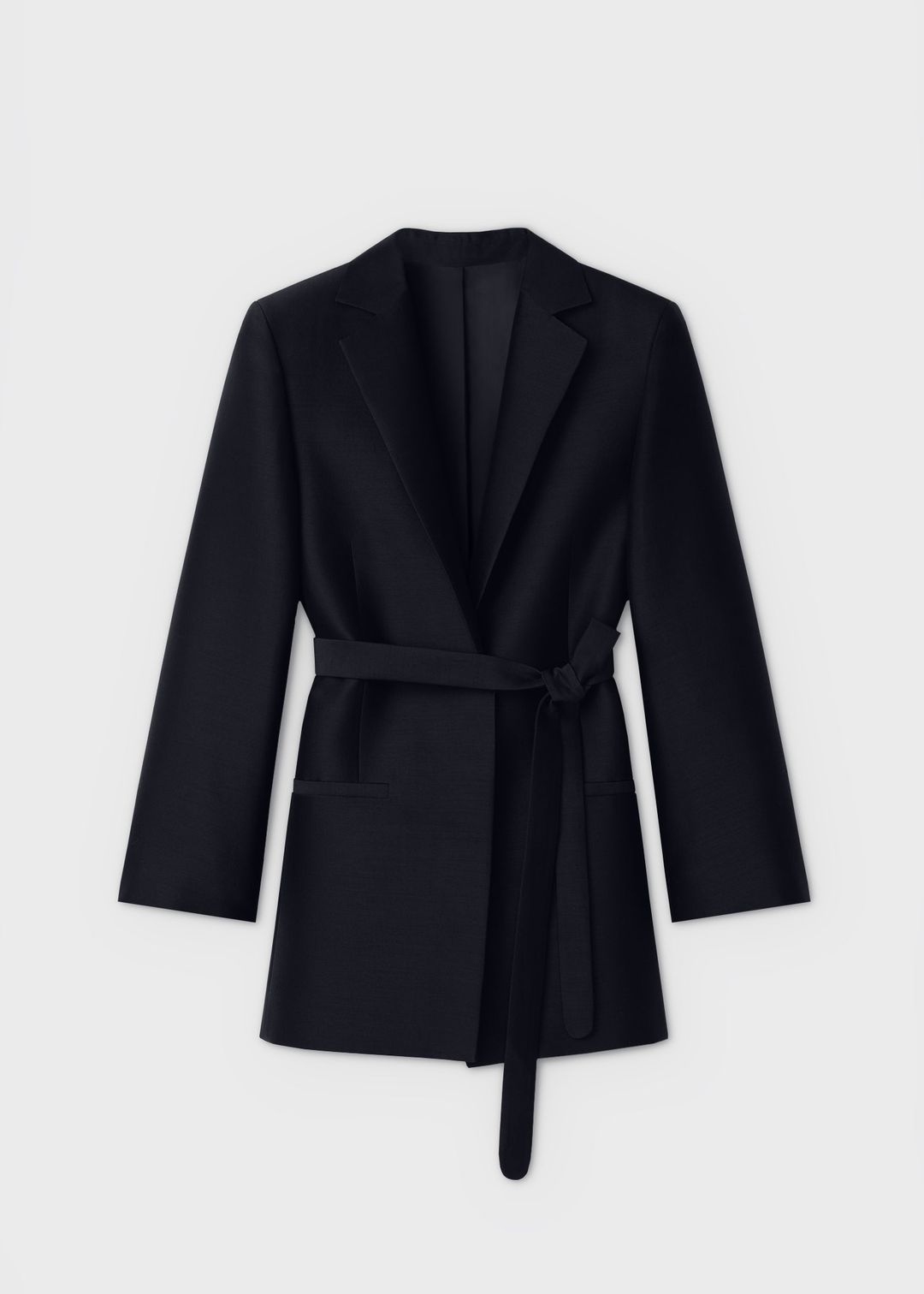 Wool silk evening blazer black #6