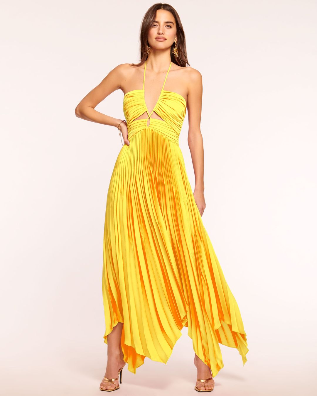 Geneva Pleated Halter Maxi Dress #5