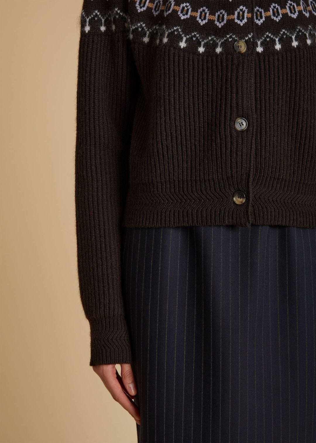 The Michaela Cardigan in Truffle Multi #5