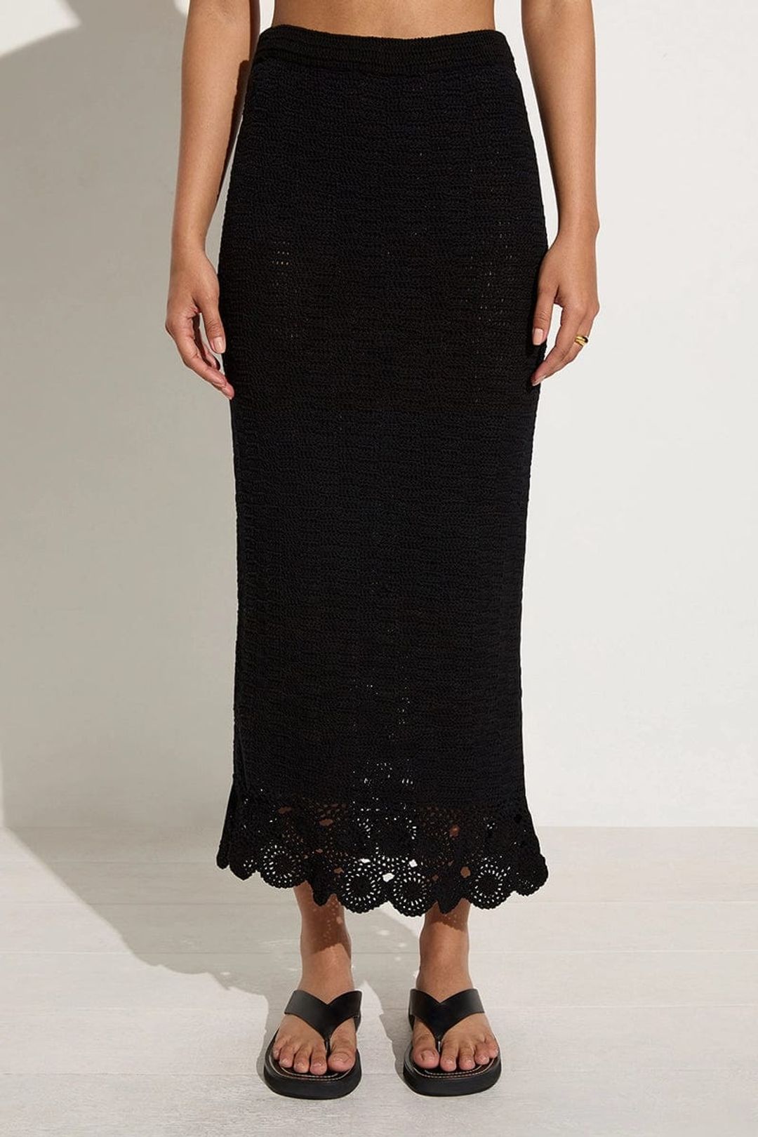 Lula Handmade Crochet Skirt Black #3