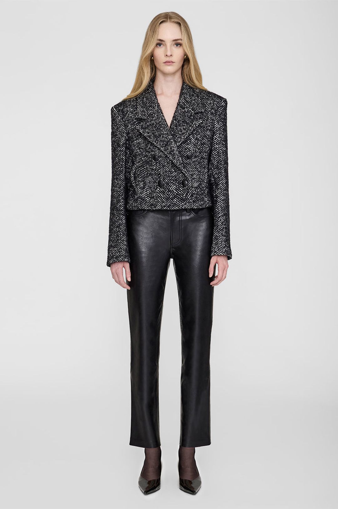 Vienna Blazer - Black and White Tweed #5