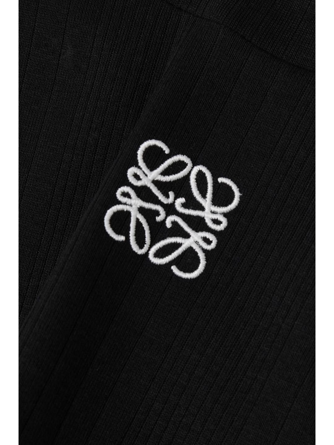 Anagram cropped embroidered ribbed cotton T-shirt #4