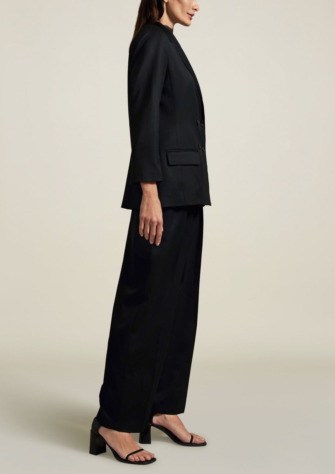 Boxy Tuxedo Blazer in Black #4