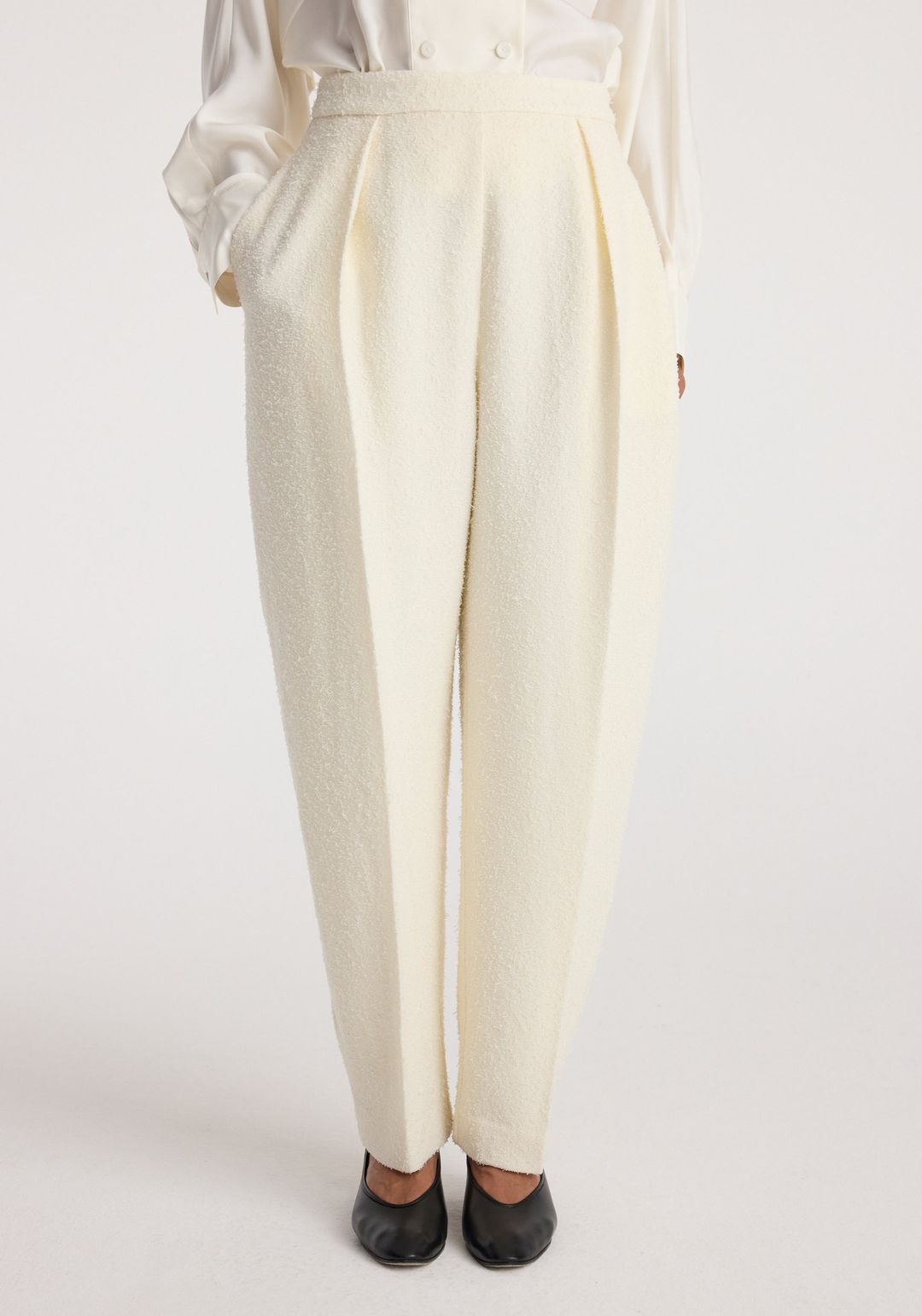 Puck - Sculptural bouclé tailored trousers | cream #5