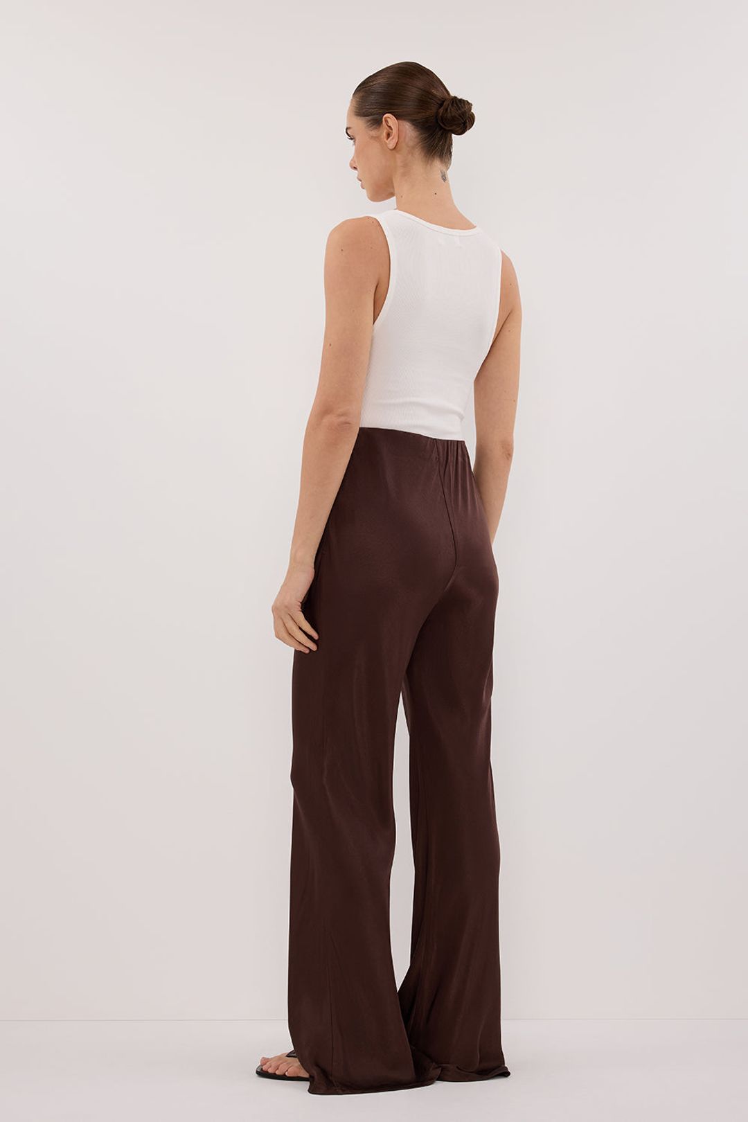 NIKKI BITTER CHOC SATIN BIAS PANT #4