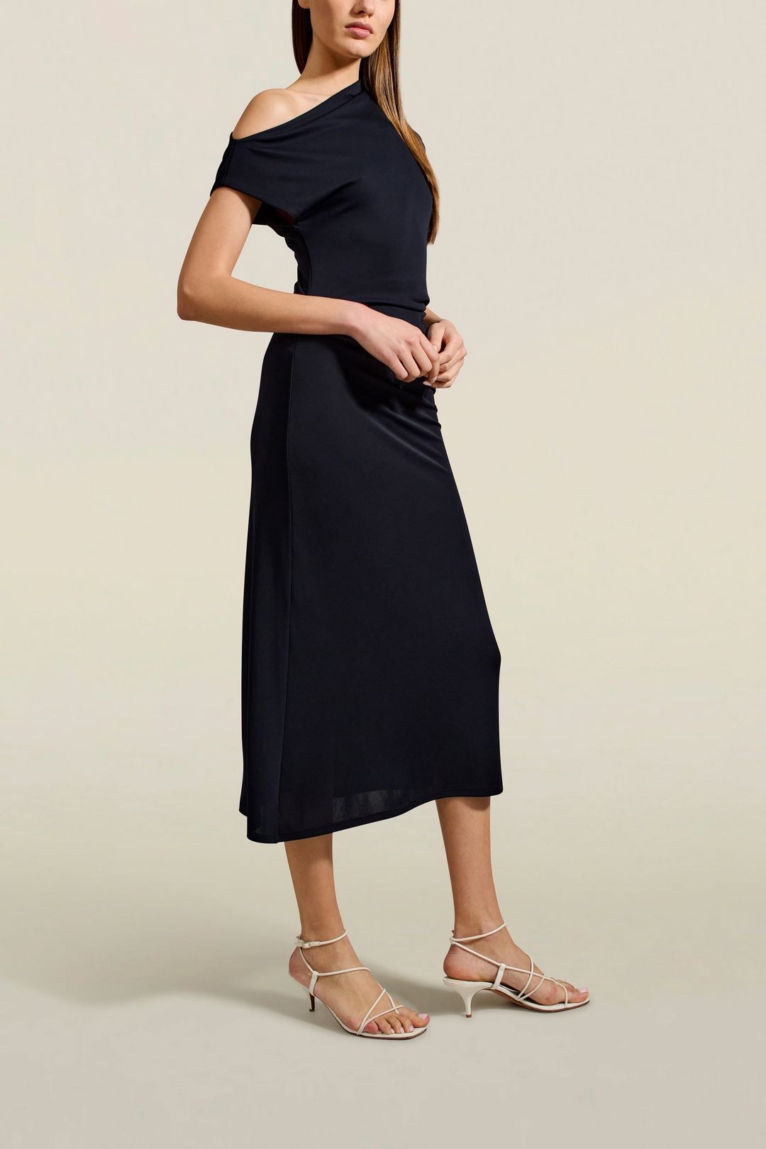 Gwynn Long Dress in Midnight Slinky Jersey #3
