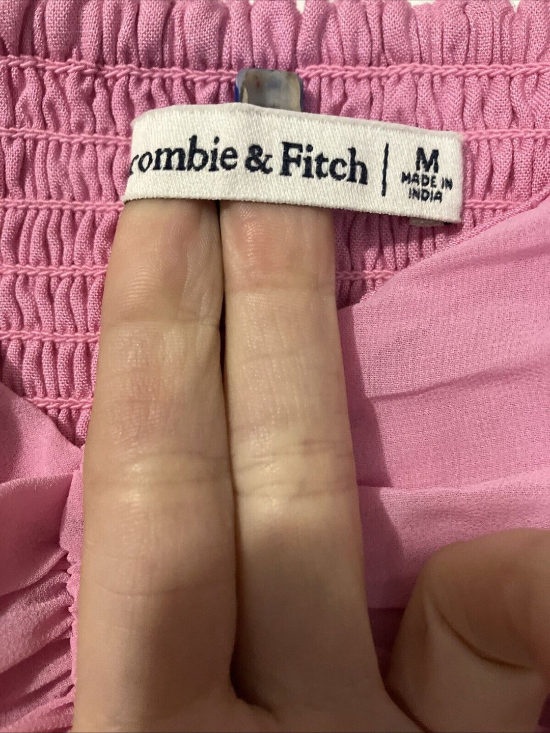 Abercrombie & Fitch Pink Ruffled Crop Blouse #6