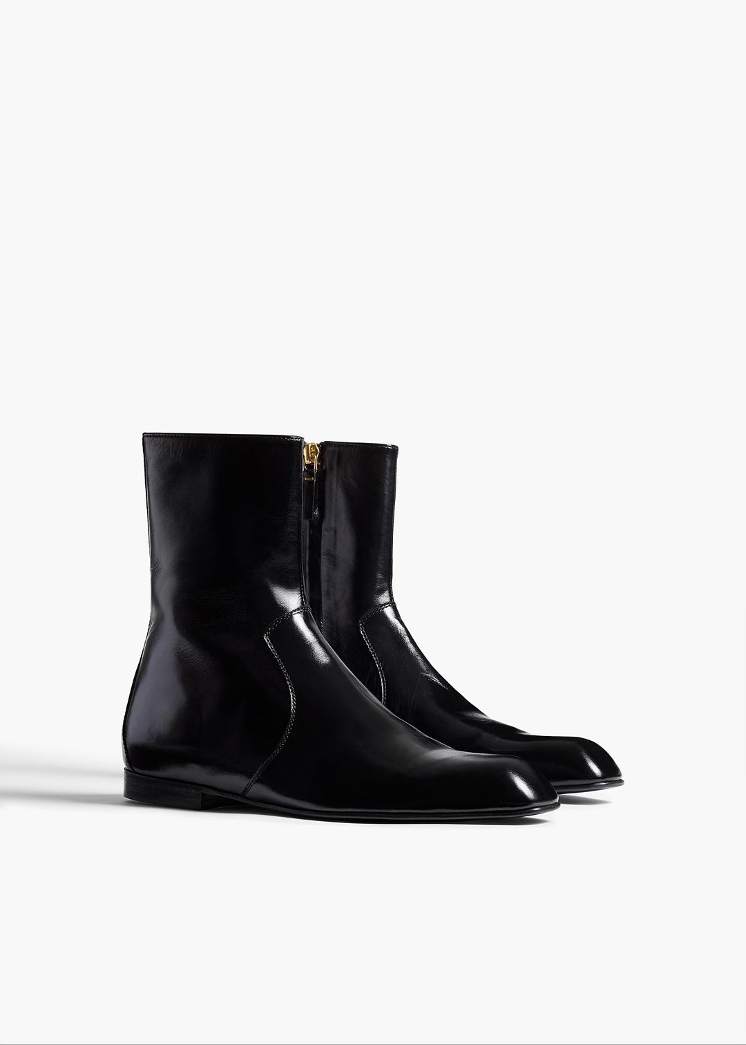 Colt Ankle Boot in Black Glazed Leather