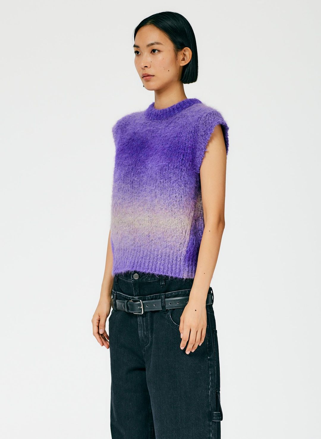 Ombre Superfine Alpaca Shrunken Cutoff Vest #4