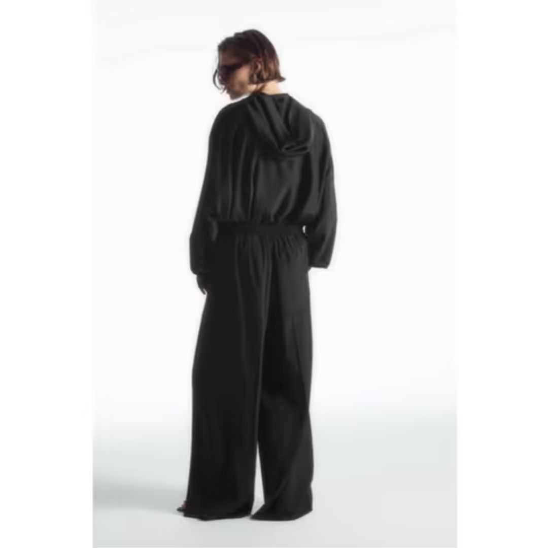 COS Black 100% Silk Wide Leg Trousers #2