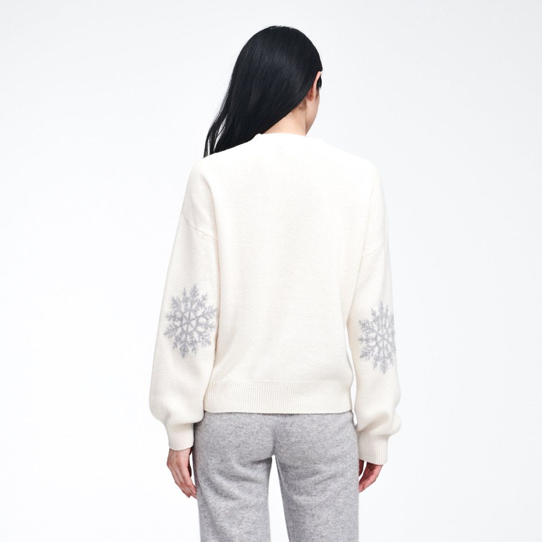 Cashmere Snowflake Crewneck Sweater #9