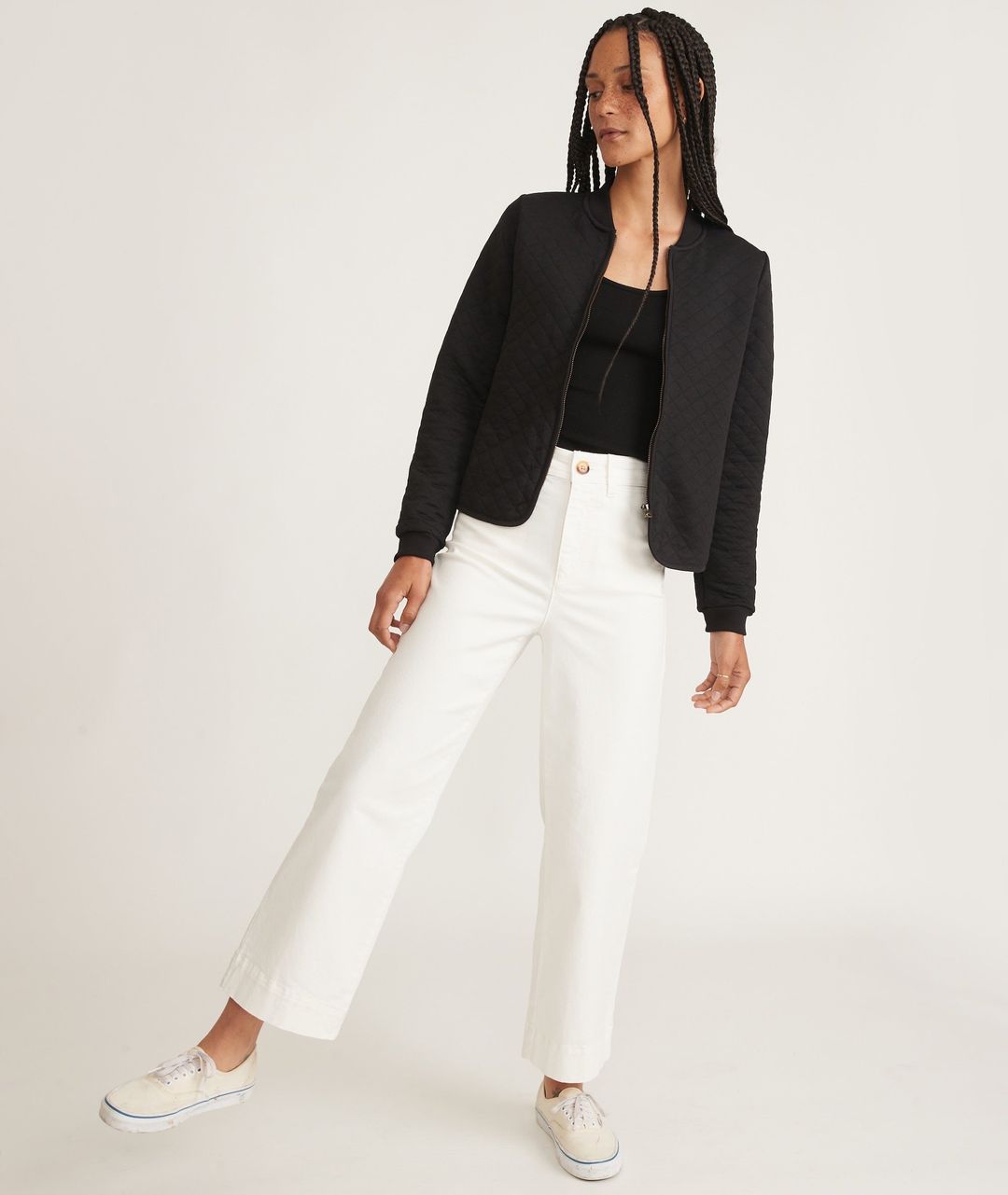 Women's Corbet Quilted Bomber in Black #4