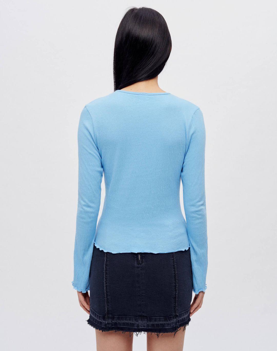 Hanes Crinkle Bell Long Sleeve - Carolina Blue #4