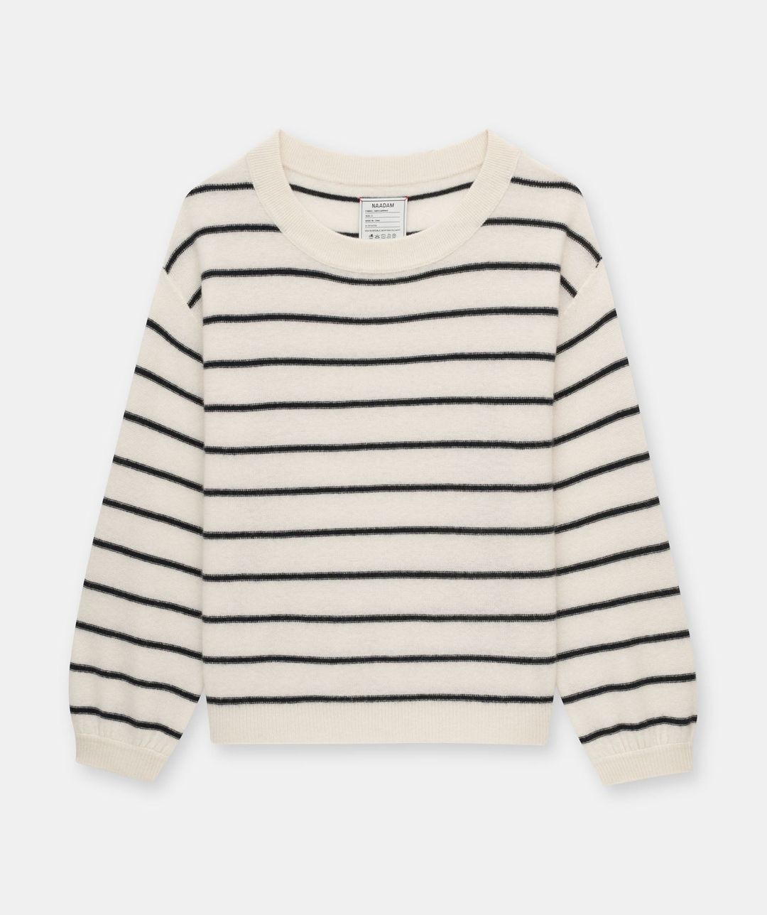 Lightweight Reversible Cashmere Striped Wide Neck Sweater #6