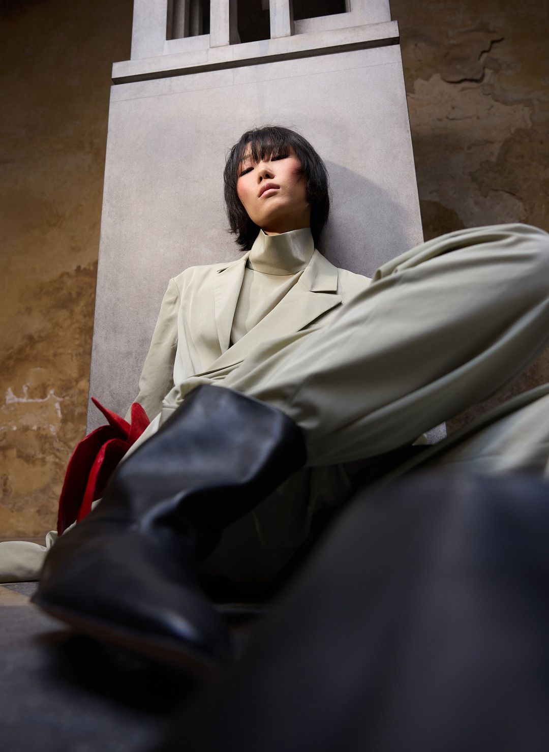 Relaxed Suiting Asymmetrical Wrap Blazer #2