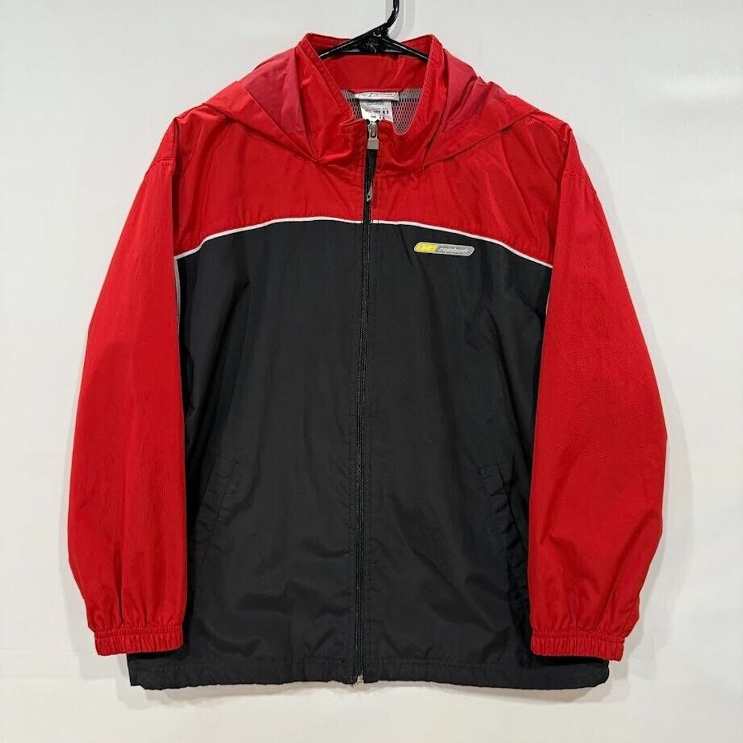 Classic Reebok Red and Black Windbreaker Jacket #5