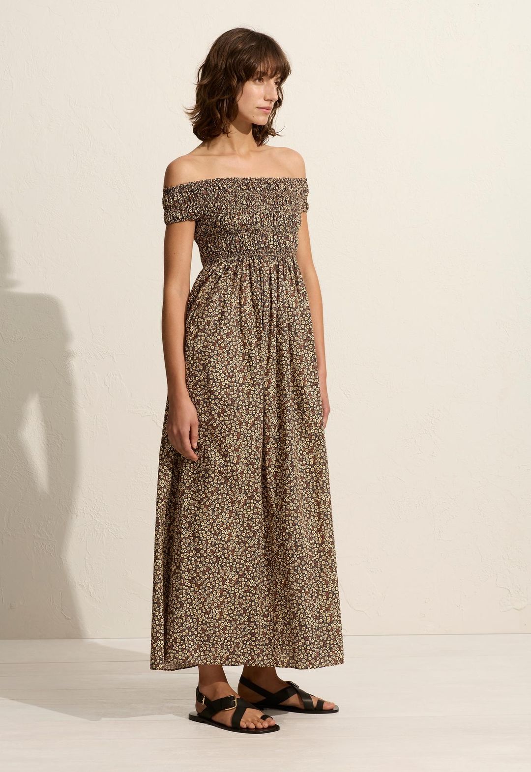 Shirred Off The Shoulder Dress #4