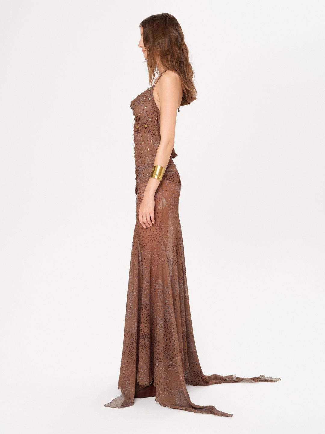 VENUSIA - Cut-out and bead-embellished maxi dress