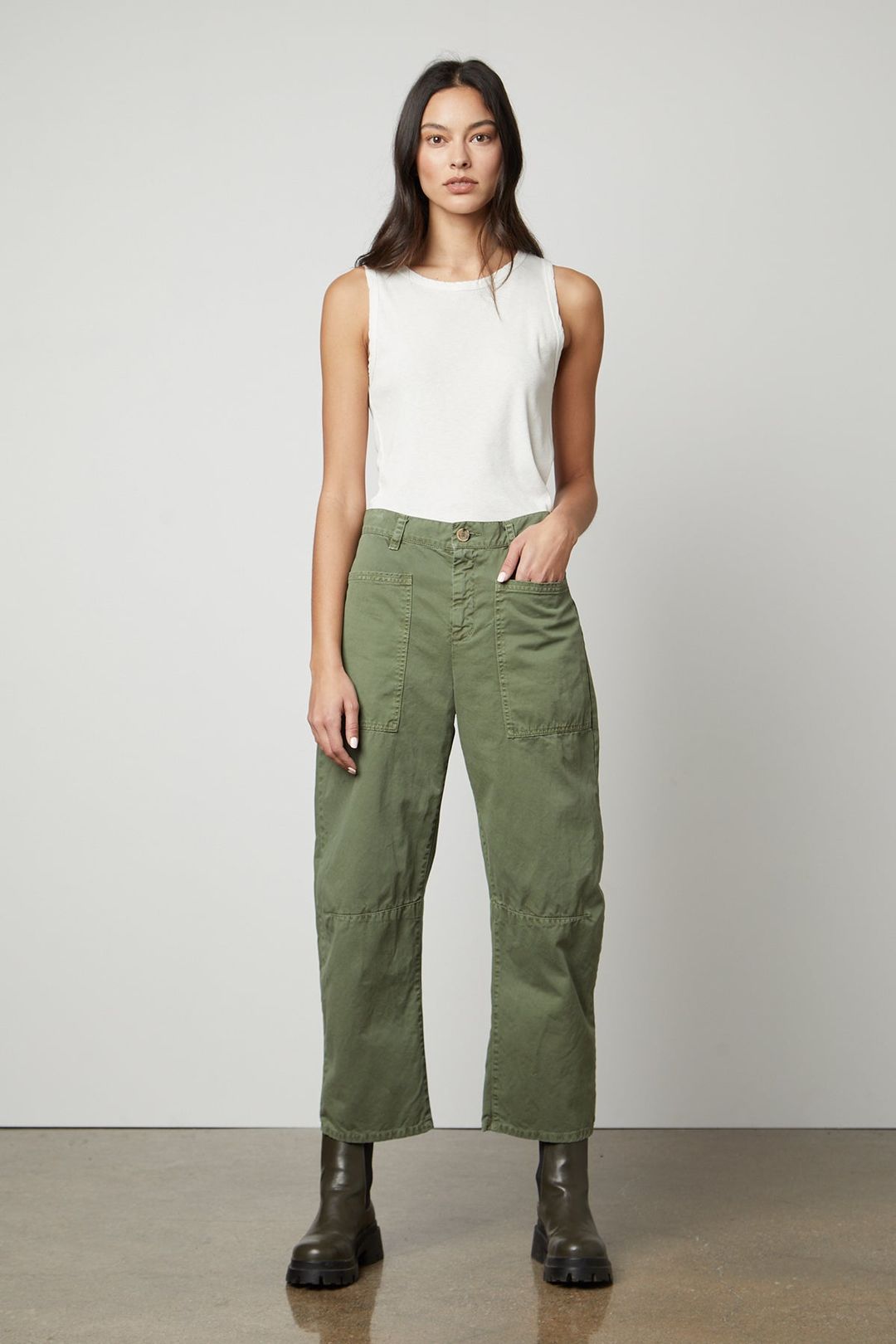 BRYLIE SANDED TWILL UTILITY PANT #11