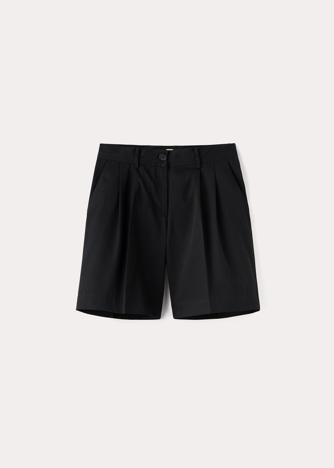 Pleated cotton-twill shorts black #5