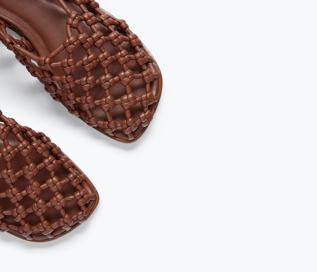 SALLY WOVEN LEATHER FLAT #4