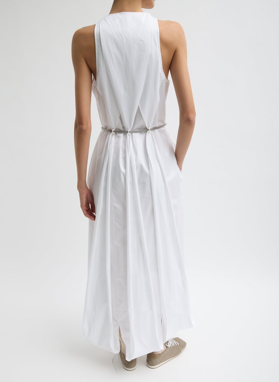 Eco Poplin Halter Paneled Dress #6