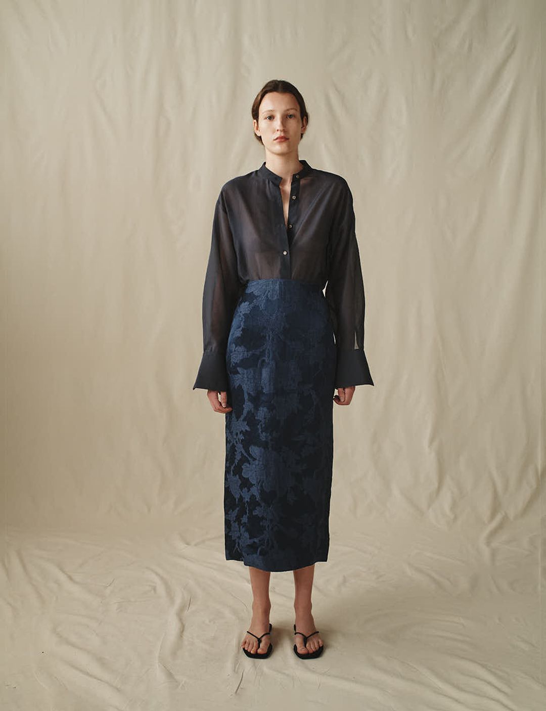 The Pencil Skirt in Floral Jacquard