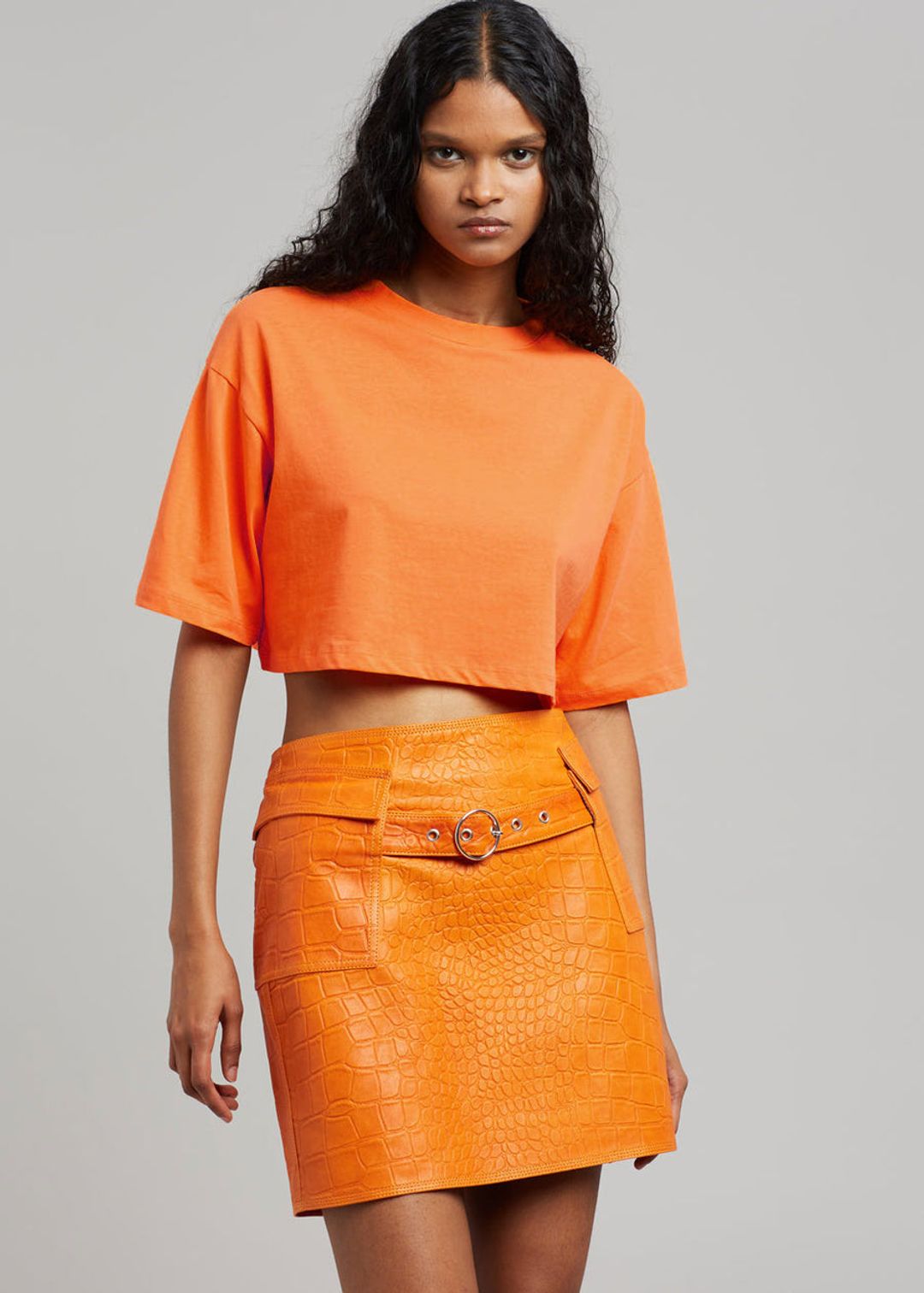 Karina Cropped T-Shirt - Orange