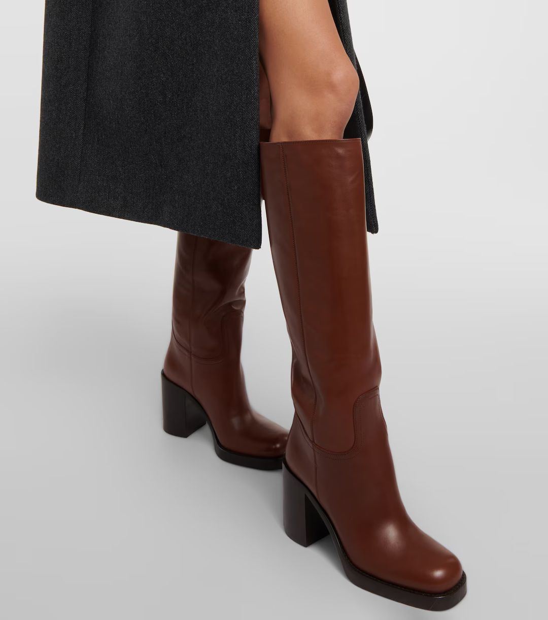 Leather knee-high boots #3