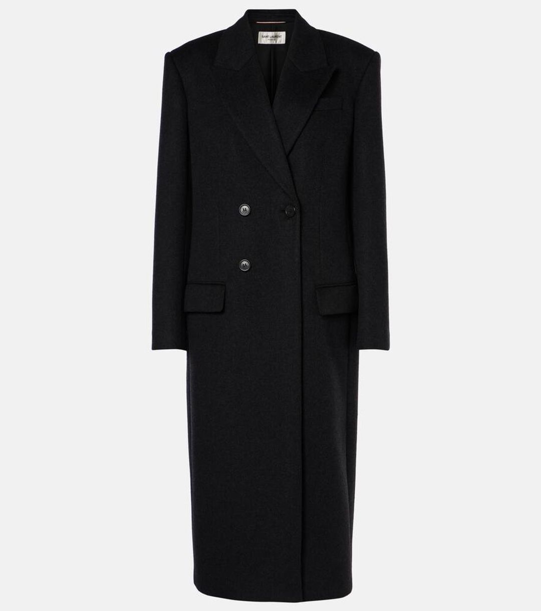 Wool-blend twill Chesterfield coat