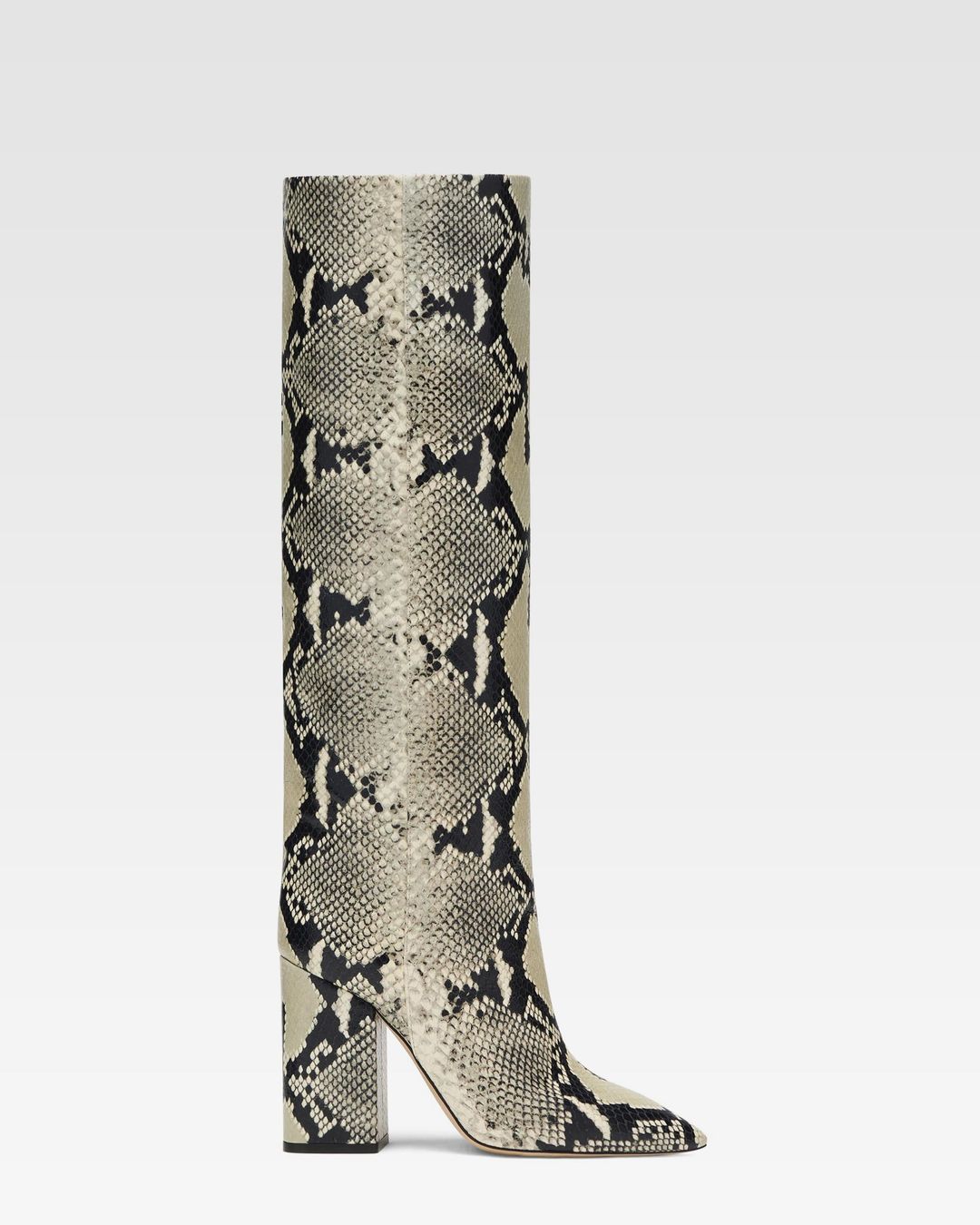 Printed phyton leather boots