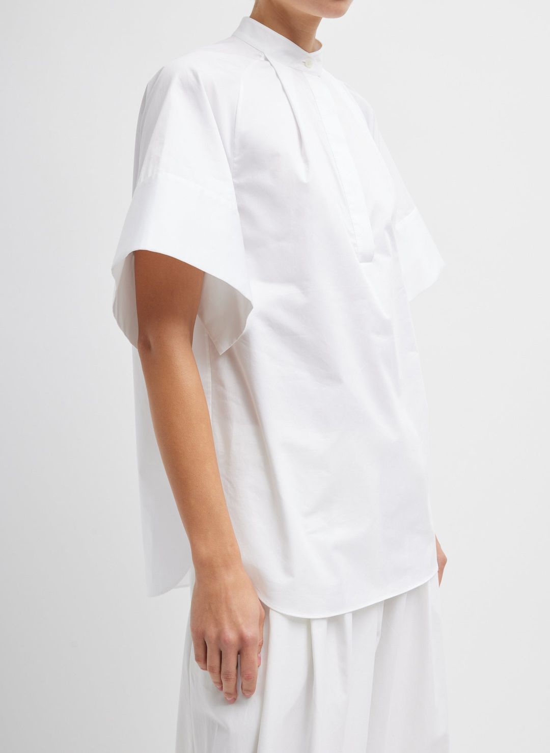 Eco Poplin Raglan Tucked Short Sleeve Shirt