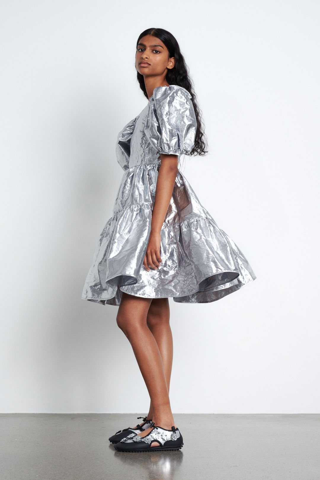 SYLVIE | DRESS COSMOS TAFFETA SILVER
