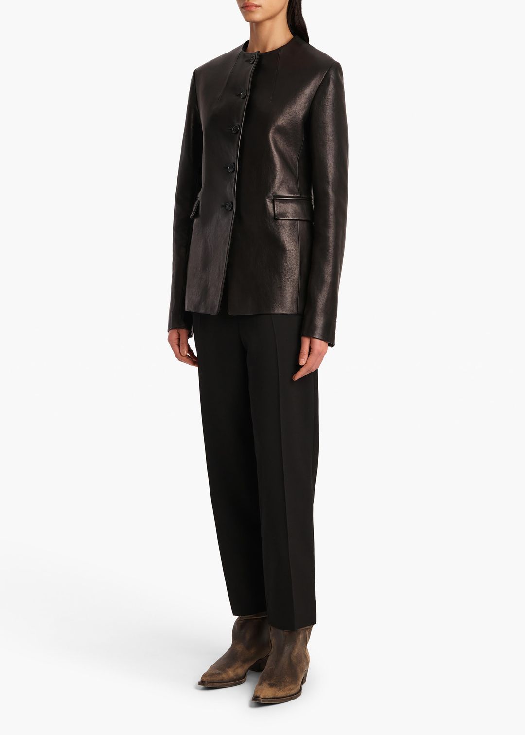 Cam Pant in Black Stretch Suiting