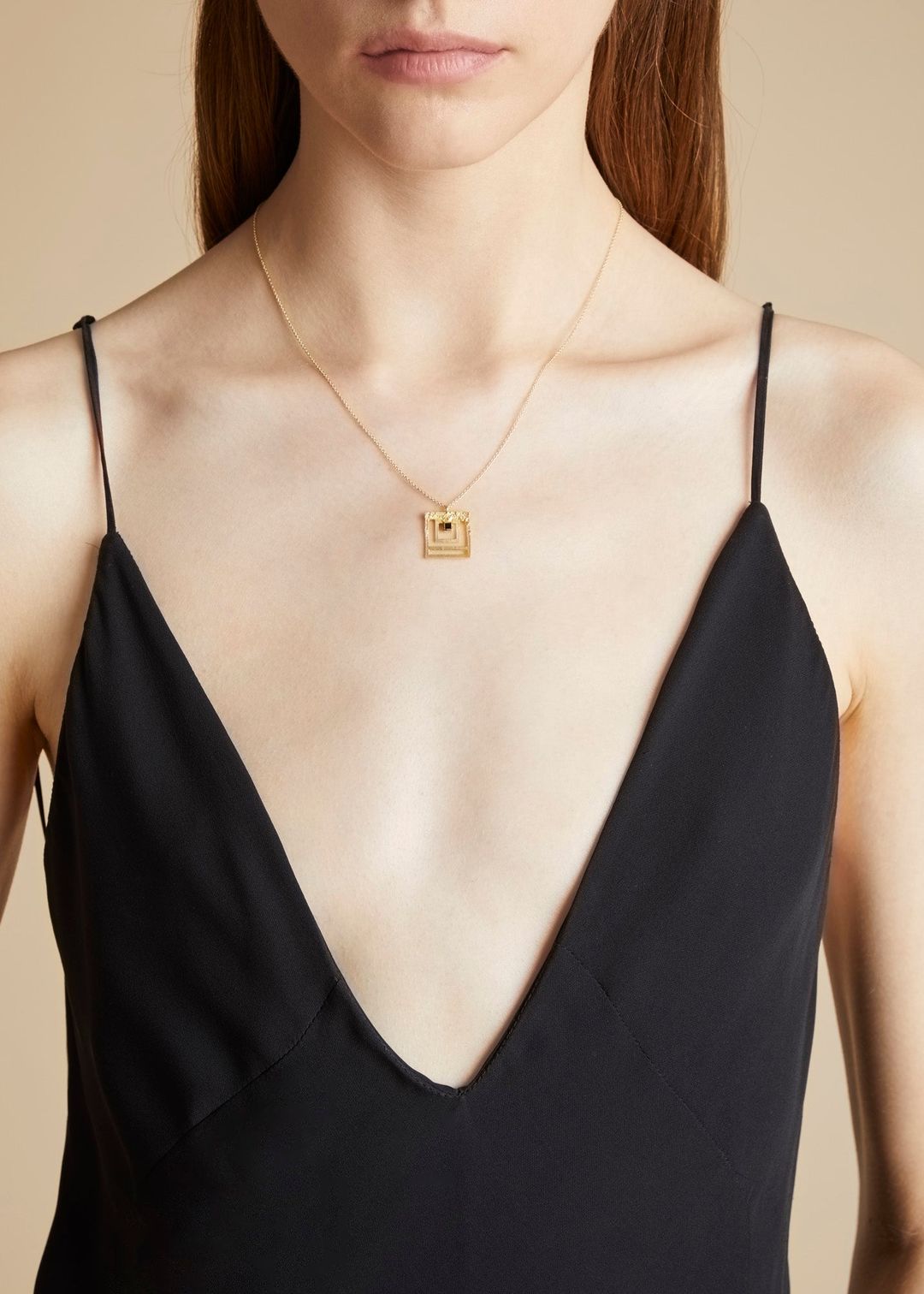 The KHAITE x Elhanati Short Pendant Necklace in Gold with Spinels #3