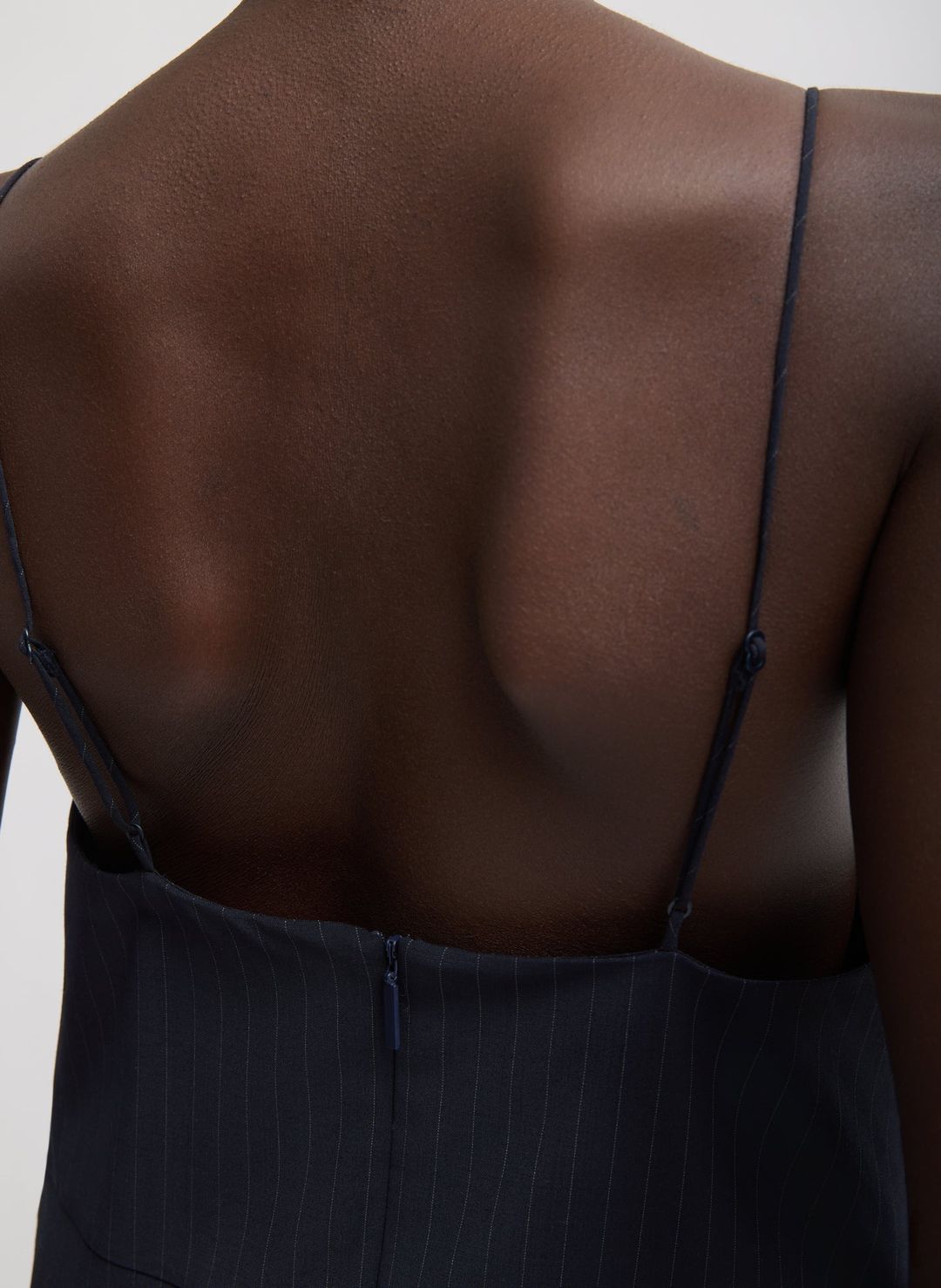 Mier Pinstripe Convertible Slip Dress #14