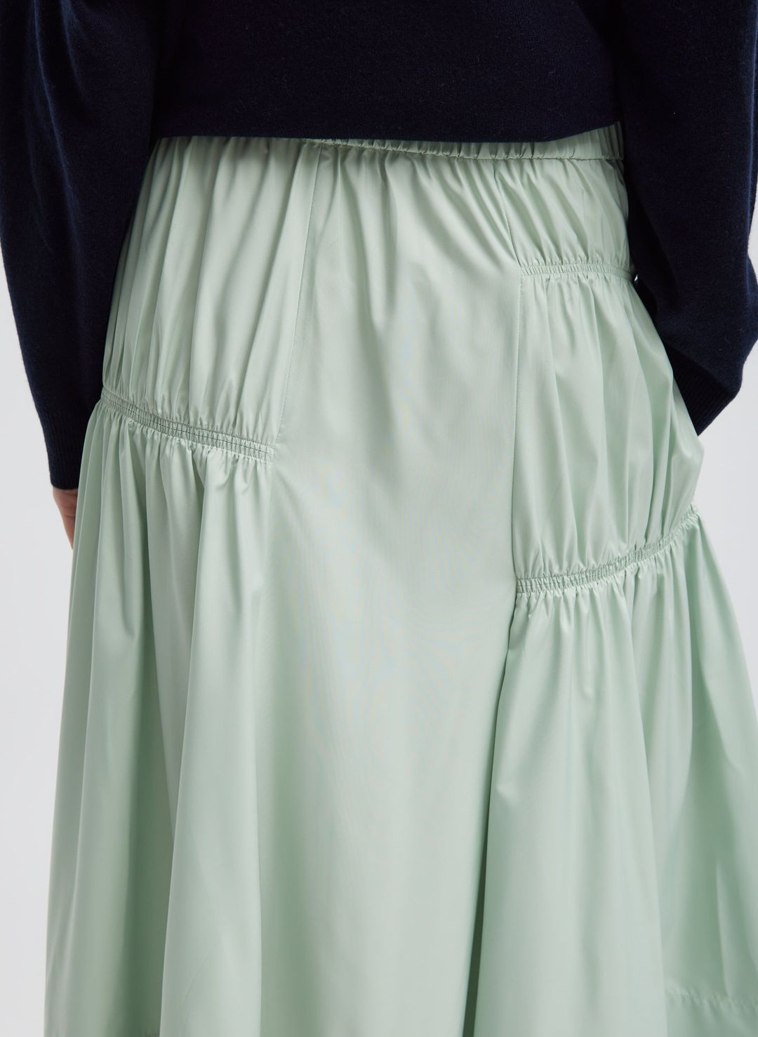 Shirred Nylon Paneled Skirt #8