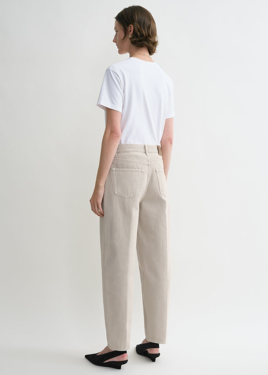 Wide tapered leg denim smoke grey #3
