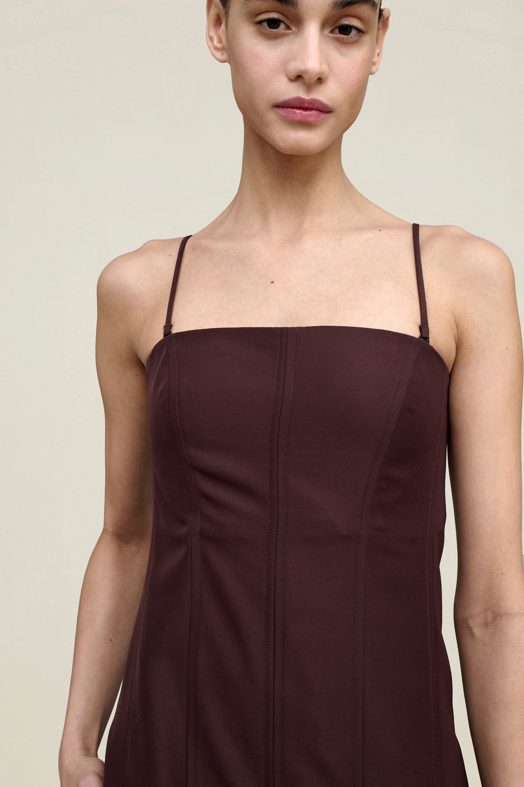 Maeve Pleated Dress in Wool Gazar #7